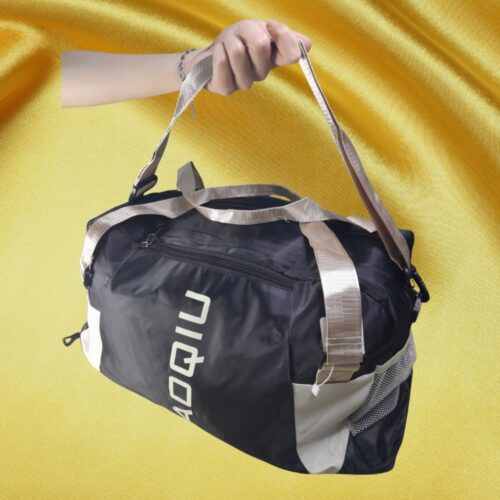 Bolsa Esportiva Multifuncional Preta e Bege – Ideal para Academia e Viagens