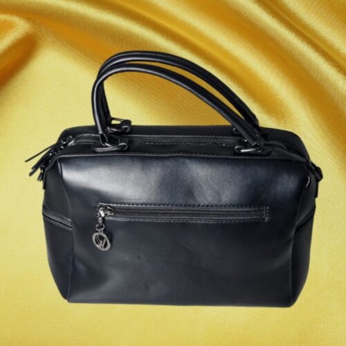 Bolsa Feminina Preta com Zíper e Compartimentos – Elegância com Organização