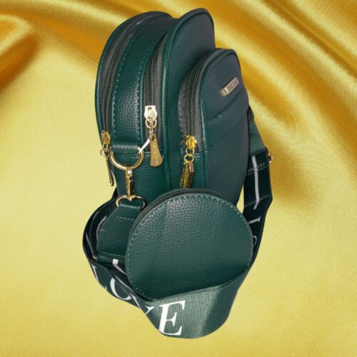 Bolsa Feminina Transversal Verde com Porta-Moedas